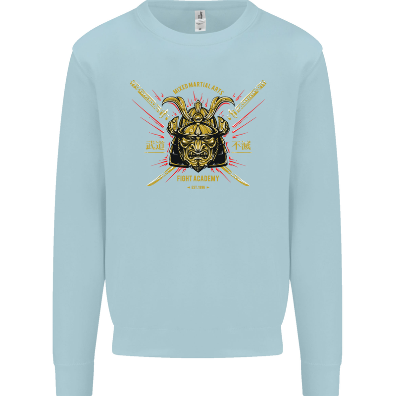 Mixed Martial Arts Fight Academy MMA Mens Sweatshirt Jumper Light Blue