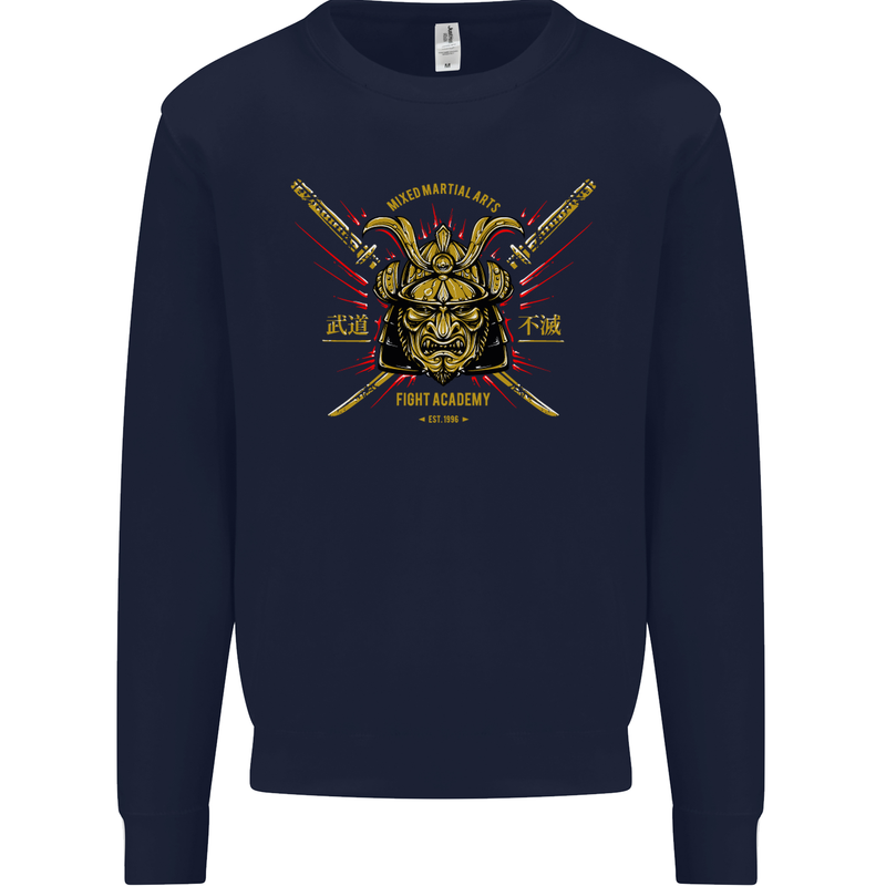 Mixed Martial Arts Fight Academy MMA Mens Sweatshirt Jumper Navy Blue