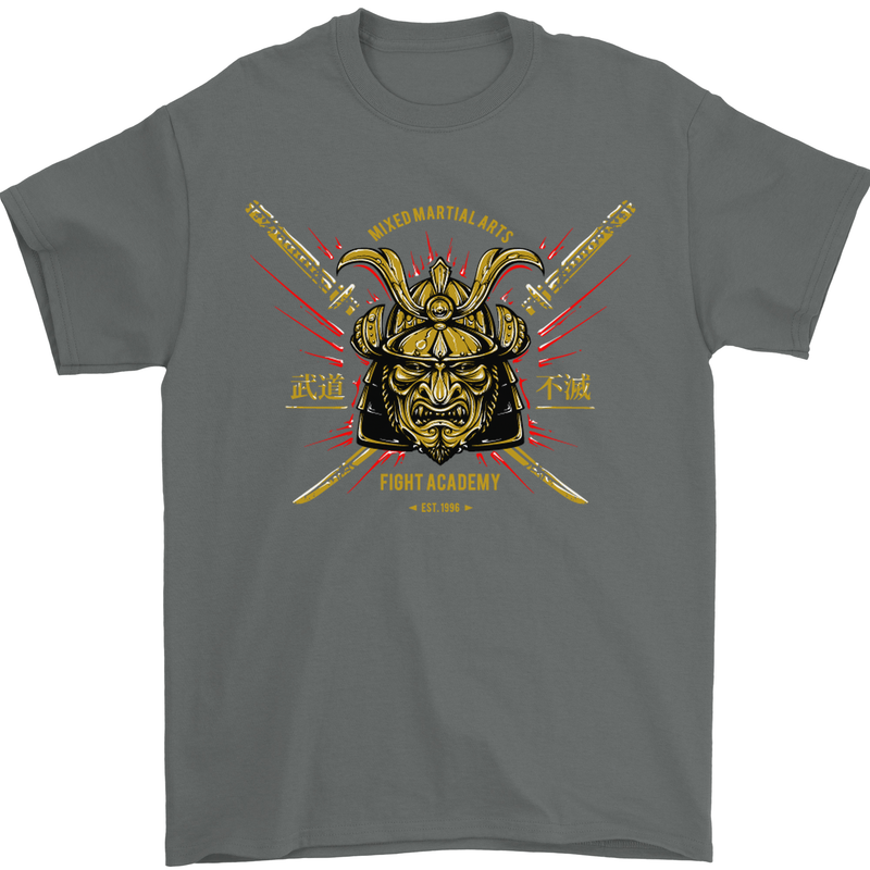 Mixed Martial Arts Fight Academy MMA Mens T-Shirt Cotton Gildan Charcoal
