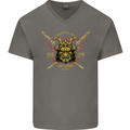 Mixed Martial Arts Fight Academy MMA Mens V-Neck Cotton T-Shirt Charcoal