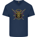 Mixed Martial Arts Fight Academy MMA Mens V-Neck Cotton T-Shirt Navy Blue