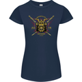 Mixed Martial Arts Fight Academy MMA Womens Petite Cut T-Shirt Navy Blue