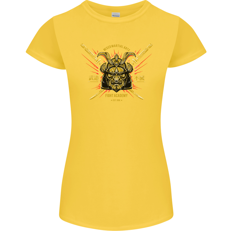 Mixed Martial Arts Fight Academy MMA Womens Petite Cut T-Shirt Yellow