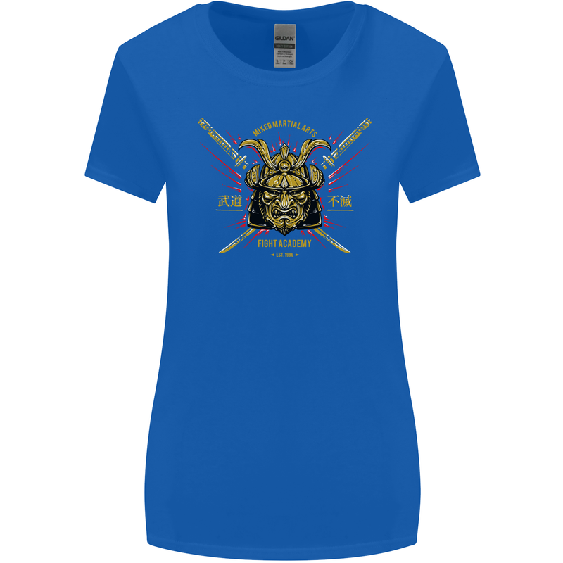 Mixed Martial Arts Fight Academy MMA Womens Wider Cut T-Shirt Royal Blue