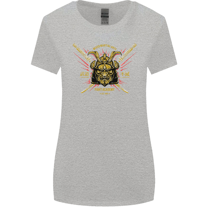 Mixed Martial Arts Fight Academy MMA Womens Wider Cut T-Shirt Sports Grey