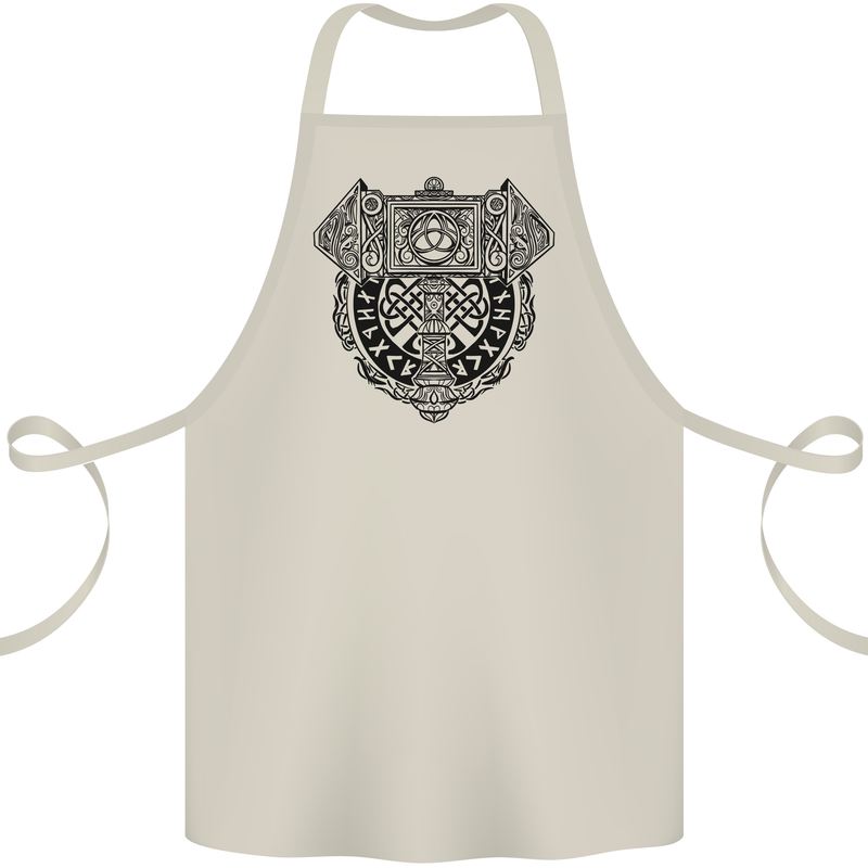 Mjolnir Thor Viking Hammer Cotton Apron 100% Organic Natural