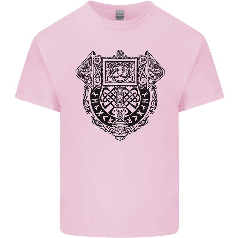 Mjolnir Thor Viking Hammer Mens Cotton T-Shirt Tee Top Light Pink