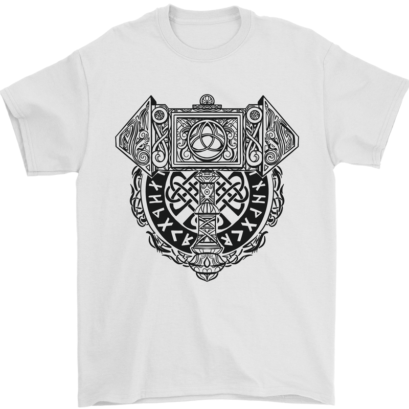 Mjolnir Thor Viking Hammer Mens T-Shirt 100% Cotton White
