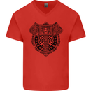 Mjolnir Thor Viking Hammer Mens V-Neck Cotton T-Shirt Red