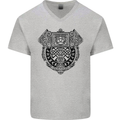 Mjolnir Thor Viking Hammer Mens V-Neck Cotton T-Shirt Sports Grey