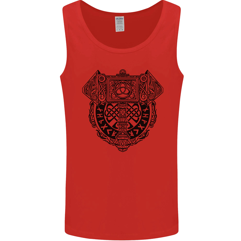 Mjolnir Thor Viking Hammer Mens Vest Tank Top Red