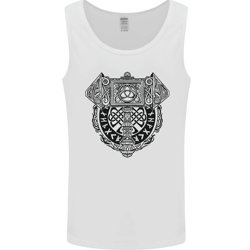 Mjolnir Thor Viking Hammer Mens Vest Tank Top White