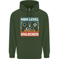 Mom Level Unlocked New Mommy Baby Born Childrens Kids Hoodie Forest Green