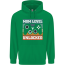Mom Level Unlocked New Mommy Baby Born Childrens Kids Hoodie Irish Green