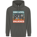 Mom Level Unlocked New Mommy Baby Born Childrens Kids Hoodie Storm Grey