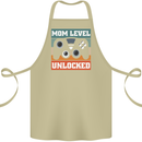 Mom Level Unlocked New Mommy Baby Born Cotton Apron 100% Organic Khaki