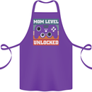 Mom Level Unlocked New Mommy Baby Born Cotton Apron 100% Organic Purple