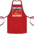 Mom Level Unlocked New Mommy Baby Born Cotton Apron 100% Organic Red