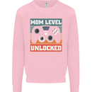 Mom Level Unlocked New Mommy Baby Born Kids Sweatshirt Jumper Light Pink