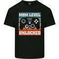 Mom Level Unlocked New Mommy Baby Born Kids T-Shirt Childrens Black