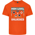 Mom Level Unlocked New Mommy Baby Born Kids T-Shirt Childrens Orange