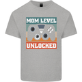 Mom Level Unlocked New Mommy Baby Born Kids T-Shirt Childrens Sports Grey