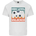 Mom Level Unlocked New Mommy Baby Born Kids T-Shirt Childrens White