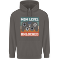 Mom Level Unlocked New Mommy Baby Born Mens 80% Cotton Hoodie Charcoal