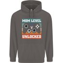 Mom Level Unlocked New Mommy Baby Born Mens 80% Cotton Hoodie Charcoal