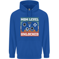 Mom Level Unlocked New Mommy Baby Born Mens 80% Cotton Hoodie Royal Blue