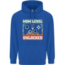 Mom Level Unlocked New Mommy Baby Born Mens 80% Cotton Hoodie Royal Blue