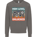 Mom Level Unlocked New Mommy Baby Born Mens Sweatshirt Jumper Charcoal