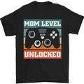Mom Level Unlocked New Mommy Baby Born Mens T-Shirt 100% Cotton Black