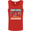 Mom Level Unlocked New Mommy Baby Born Mens Vest Tank Top Red