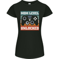 Mom Level Unlocked New Mommy Baby Born Womens Petite Cut T-Shirt Black