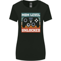 Mom Level Unlocked New Mommy Baby Born Womens Wider Cut T-Shirt Black