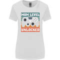 Mom Level Unlocked New Mommy Baby Born Womens Wider Cut T-Shirt White