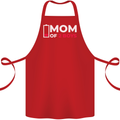Mom of 2 Boys Funny Mother's Day Cotton Apron 100% Organic Red