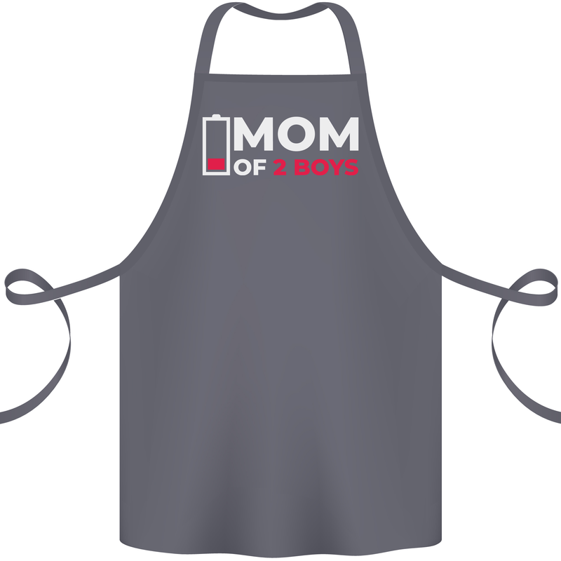 Mom of 2 Boys Funny Mother's Day Cotton Apron 100% Organic Steel