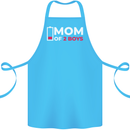 Mom of 2 Boys Funny Mother's Day Cotton Apron 100% Organic Turquoise
