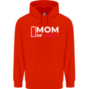 Mom of 2 Boys Funny Mother's Day Mens 80% Cotton Hoodie Bright Red