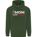 Mom of 2 Boys Funny Mother's Day Mens 80% Cotton Hoodie Forest Green