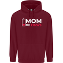 Mom of 2 Boys Funny Mother's Day Mens 80% Cotton Hoodie Maroon