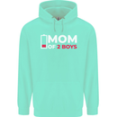 Mom of 2 Boys Funny Mother's Day Mens 80% Cotton Hoodie Peppermint