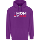 Mom of 2 Boys Funny Mother's Day Mens 80% Cotton Hoodie Purple