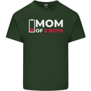 Mom of 2 Boys Funny Mother's Day Mens Cotton T-Shirt Tee Top Forest Green