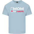 Mom of 2 Boys Funny Mother's Day Mens Cotton T-Shirt Tee Top Light Blue