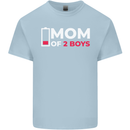 Mom of 2 Boys Funny Mother's Day Mens Cotton T-Shirt Tee Top Light Blue