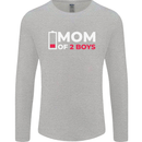 Mom of 2 Boys Funny Mother's Day Mens Long Sleeve T-Shirt Sports Grey