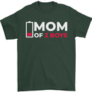 Mom of 2 Boys Funny Mother's Day Mens T-Shirt Cotton Gildan Forest Green